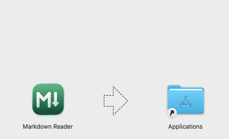 Dragging Markdown Reader into the Applications folder